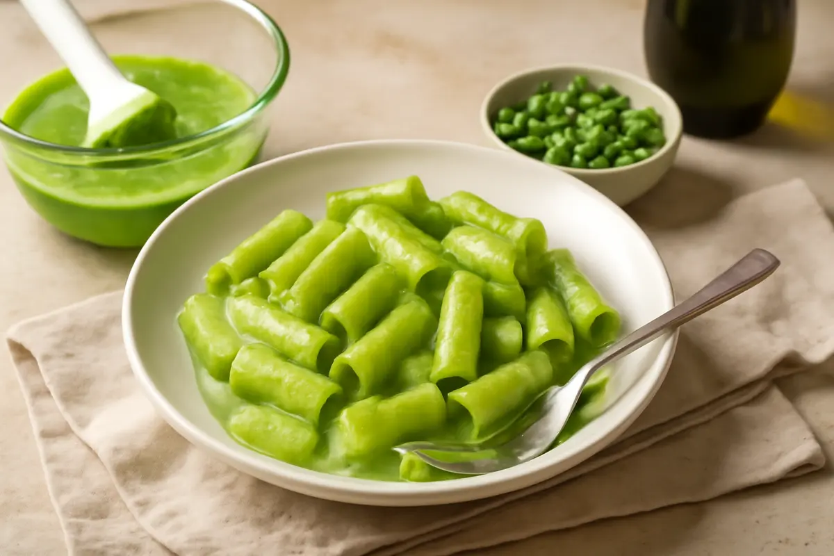 Pasta con crema di piselli veloce: il segreto per una salsa liscia e dal colore brillante